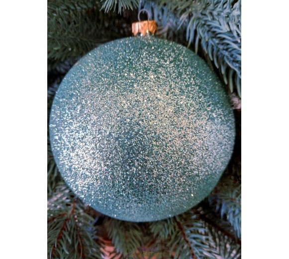 Новогодний шар "Блестки" Ø130мм мятный